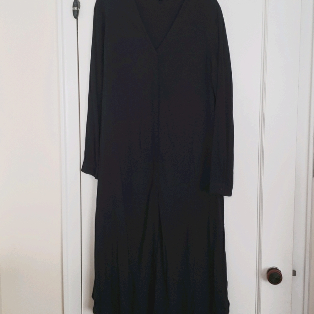 COS navy blue button down V-neck maxi dress Size 10
